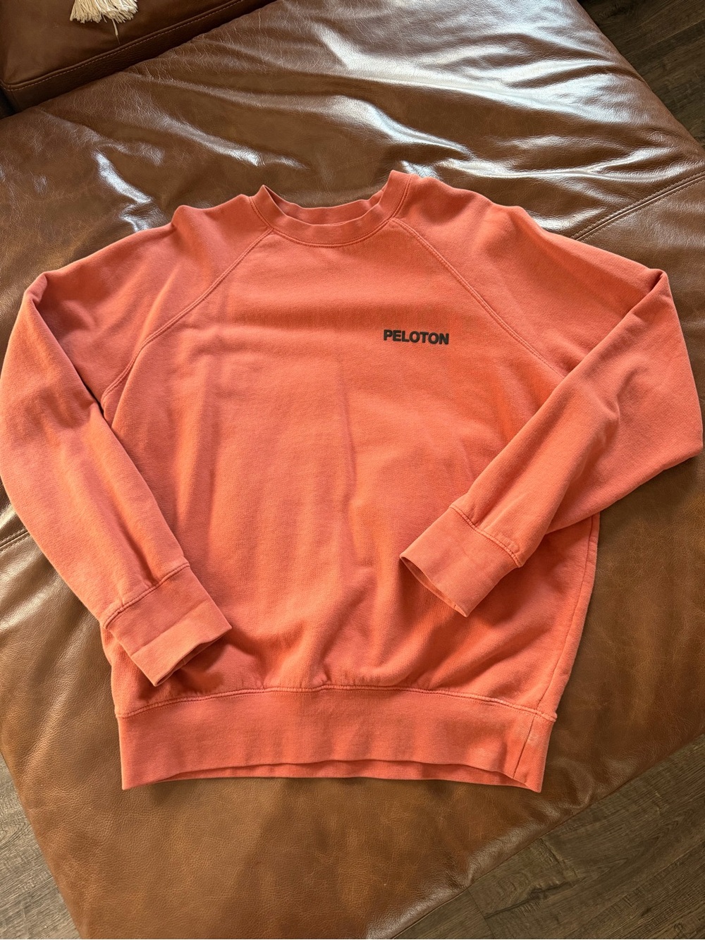 Spiritual Gangster Men's Coral Crewneck Pullover with Black Logo